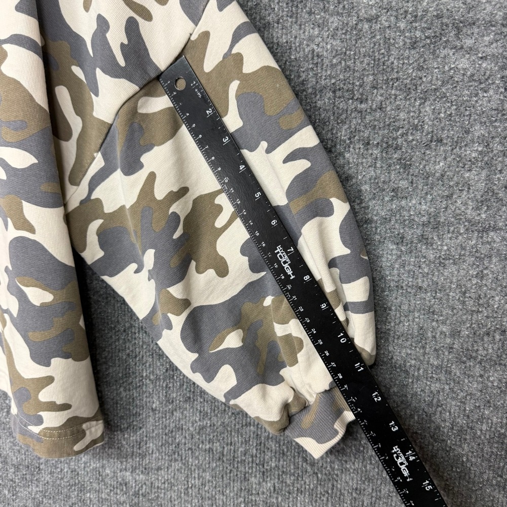 Rebecca Minkoff Sweatshirt Womens XS Green Camo Oversized Balloon Sleeve Top - Picture 8 of 10